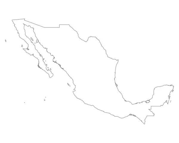 Mappa esatta di Messico — Vettoriale Stock