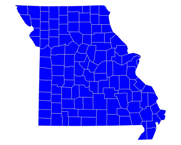 Dokładna mapa Missouri — Wektor stockowy