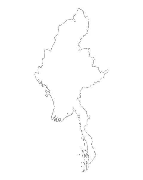 Carte précise de Myanmar — Image vectorielle