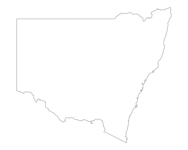 Mappa del Nuovo Galles del Sud — Vettoriale Stock