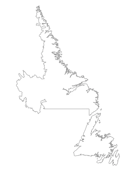 Mapa de Terranova y Labrador — Archivo Imágenes Vectoriales