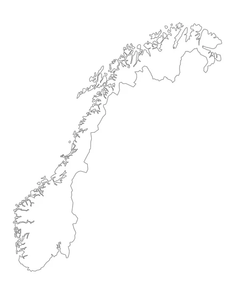 Přesná mapa Norska — Stockový vektor