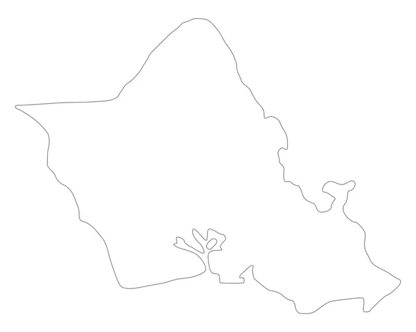 Mapa exacto de Oahu — Archivo Imágenes Vectoriales