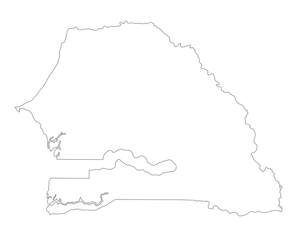 Точная карта Сенегала — стоковый вектор