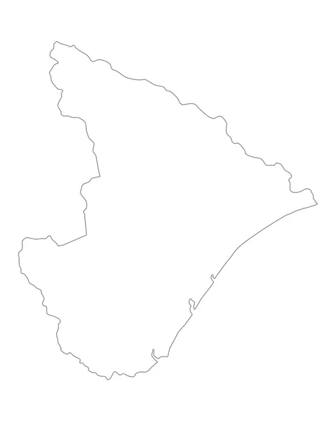 Mapa exato de Sergipe — Vetor de Stock