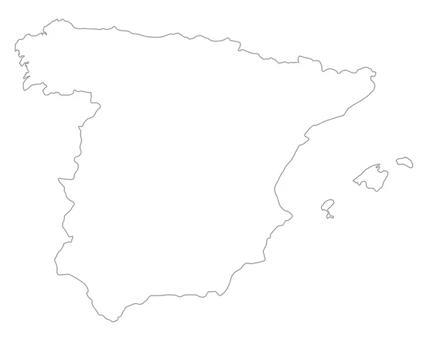 Mapa exato de Espanha — Vetor de Stock