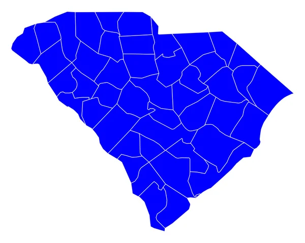 Kaart van South Carolina — Stockvector