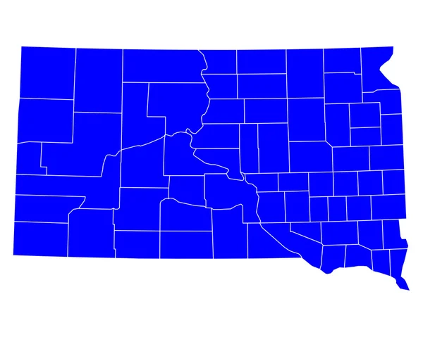 O mapa de South Dakota —  Vetores de Stock