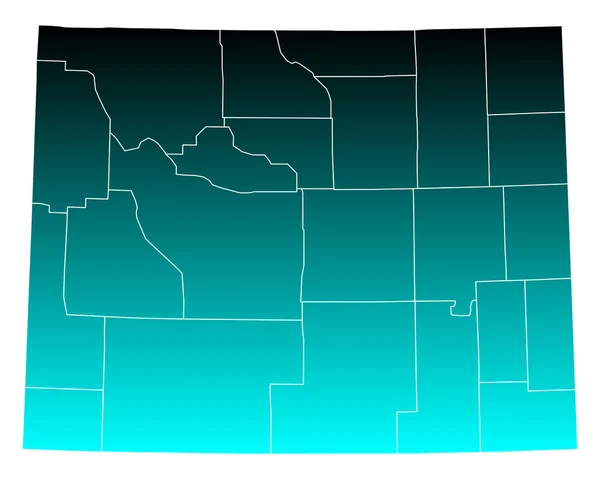 Mapa exato de Wyoming —  Vetores de Stock