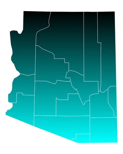 Mapa exato de Arizona — Vetor de Stock