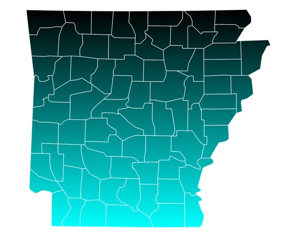 Mapa exacto de Arkansas — Archivo Imágenes Vectoriales