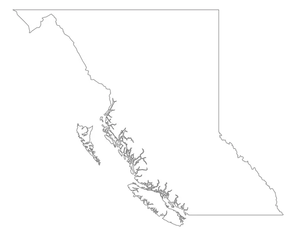 O mapa de British Columbia — Vetor de Stock