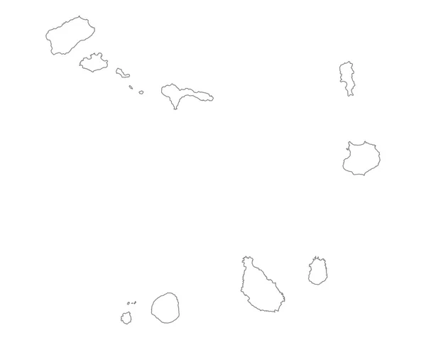 Mapa Kapverdských ostrovů — Stockový vektor