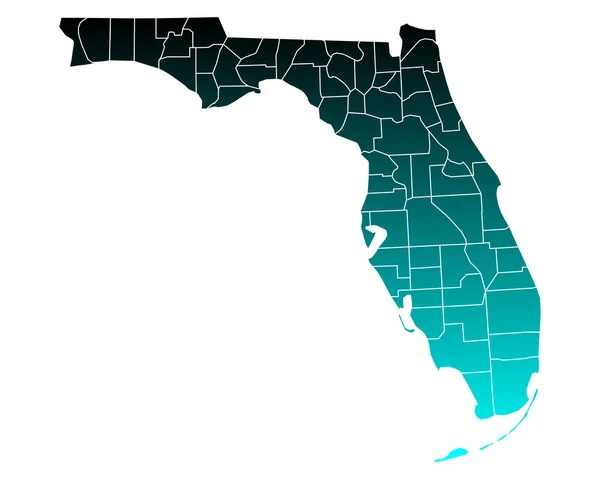 Dokładna mapa Florydy — Wektor stockowy