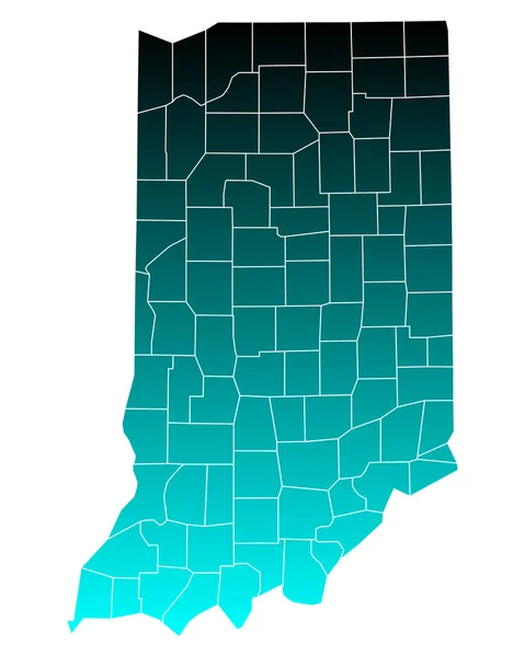 Dokładna mapa Indiana — Wektor stockowy