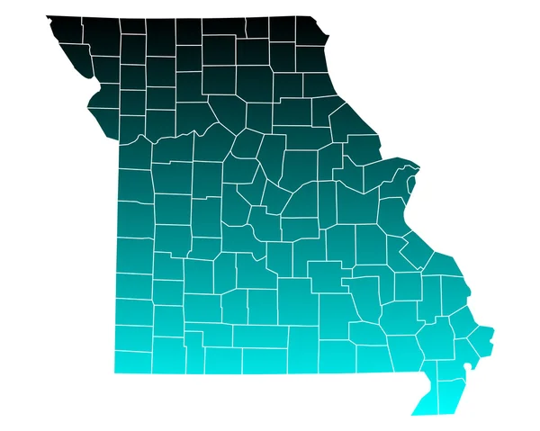 Präzise Landkarte von Missouri — Stockvektor