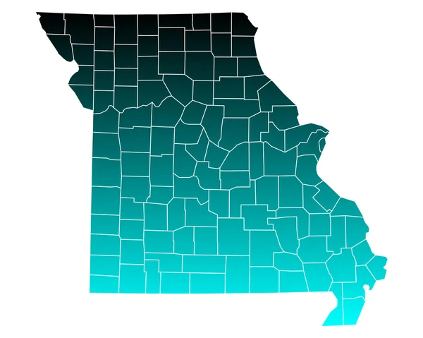 Mapa exato de Missouri — Vetor de Stock