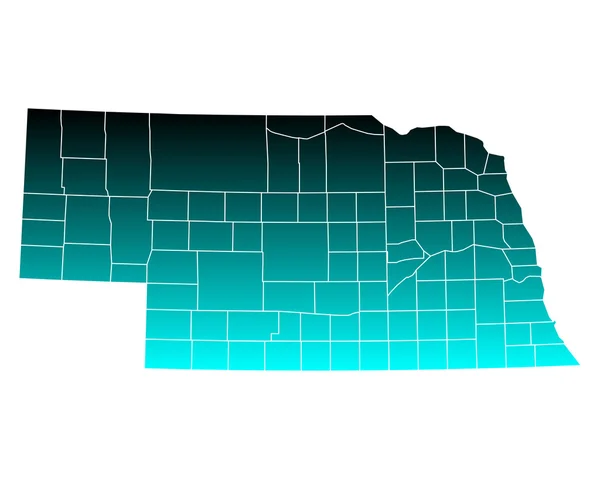 Přesná mapa Nebraska — Stockový vektor