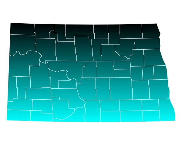 北达科他州地图 — 图库矢量图片