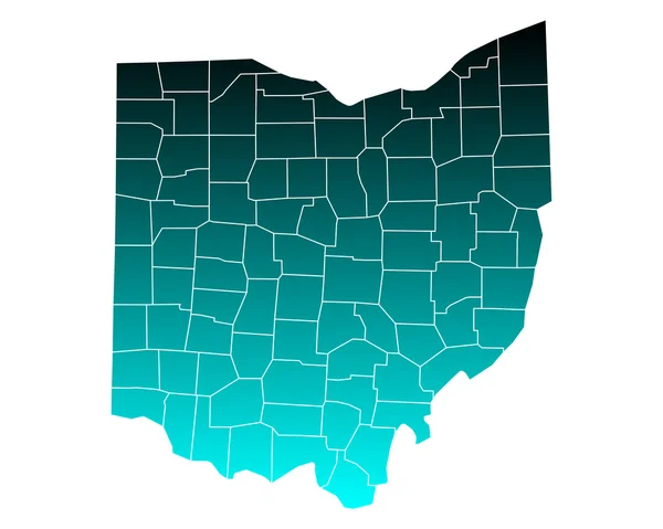 Mapa exato de Ohio —  Vetores de Stock