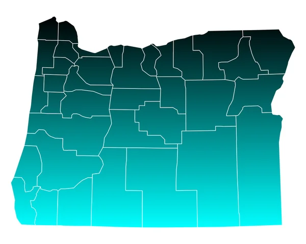 Přesná mapa Oregon — Stockový vektor