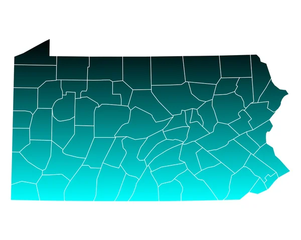 Mapa preciso de Pensilvania — Vector de stock