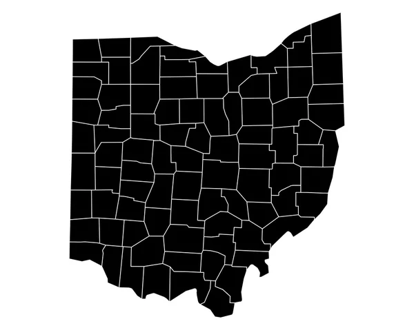 Mapa exato de Ohio —  Vetores de Stock