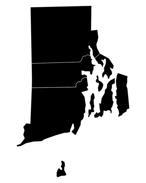 O mapa de Rhode Island — Vetor de Stock