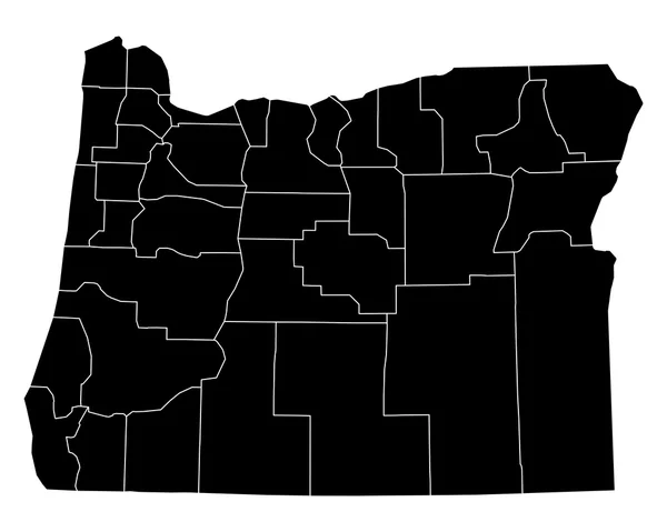 オレゴン州の正確なマップ — ストックベクタ