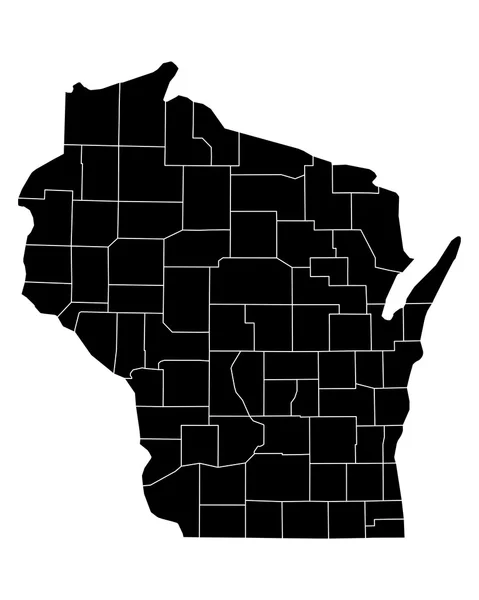 Mappa esatta di Wisconsin — Vettoriale Stock