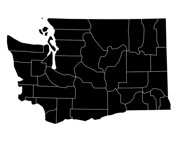 Nauwkeurige kaart van Washington — Stockvector