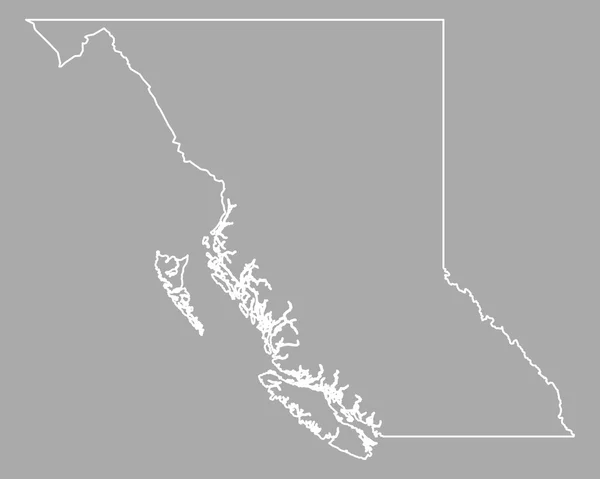 Kaart van British Columbia — Stockvector