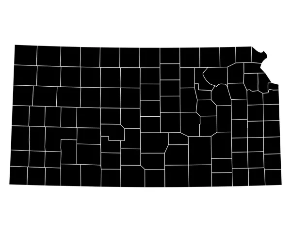 Mapa exacto de Kansas — Archivo Imágenes Vectoriales
