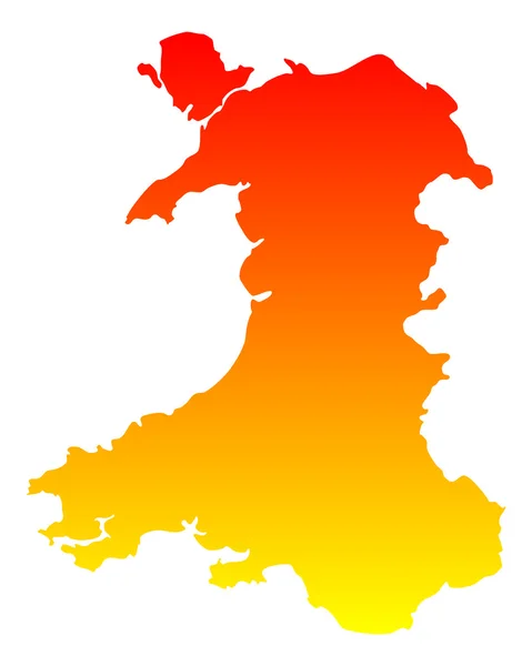 Nøjagtigt kort over Wales – Stock-vektor