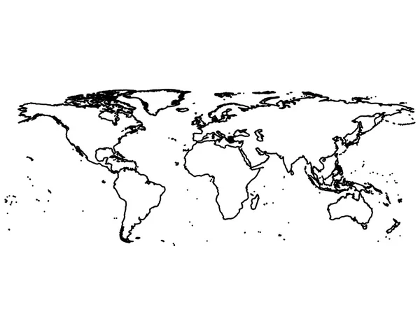 Карта мира по белому — стоковый вектор