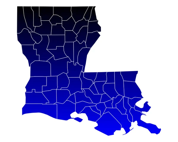 Carte précise de la Louisiane — Image vectorielle