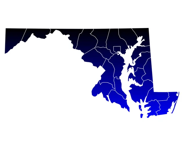 Maryland doğru harita — Stok Vektör