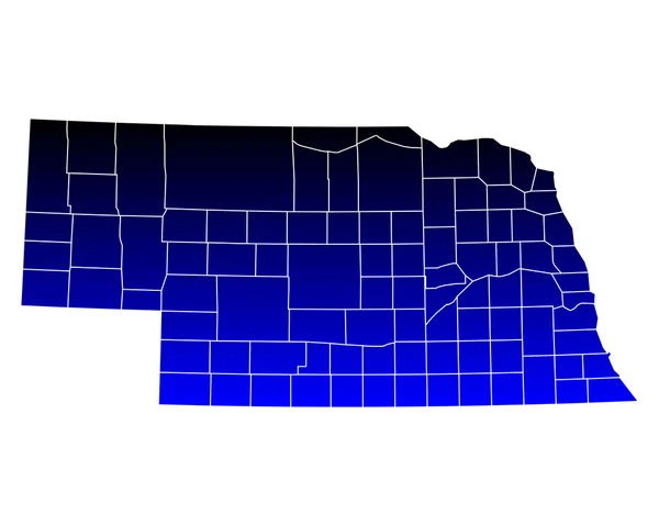 Mapa exacto de Nebraska — Archivo Imágenes Vectoriales