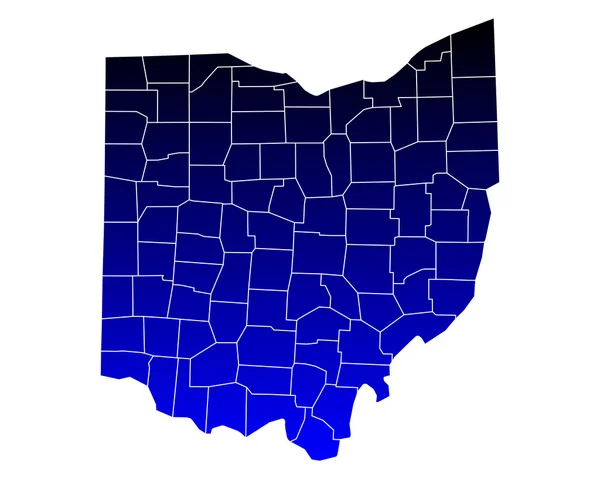 Mapa exato de Ohio — Vetor de Stock