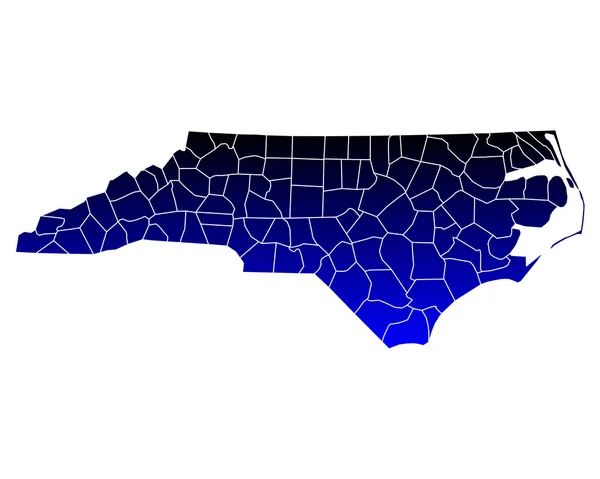 La mappa di North Carolina — Vettoriale Stock