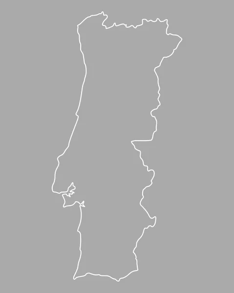 Mapa exato de Portugal — Vetor de Stock
