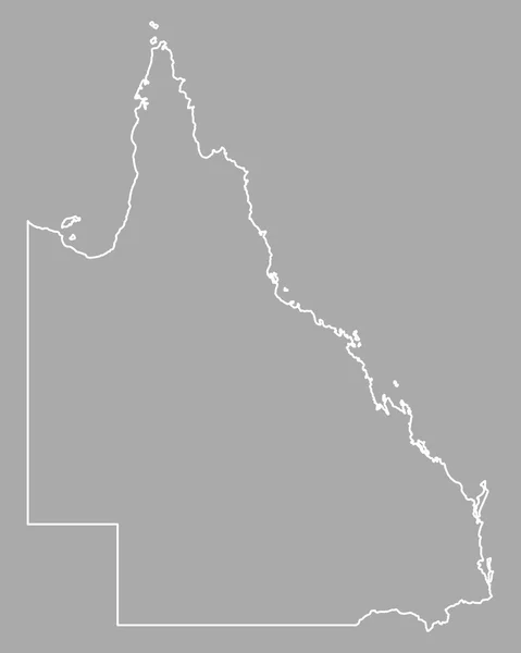 クイーンズランド州の正確なマップ — ストックベクタ