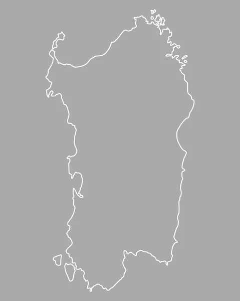 Correcte kaart van Sardinië — Stockvector