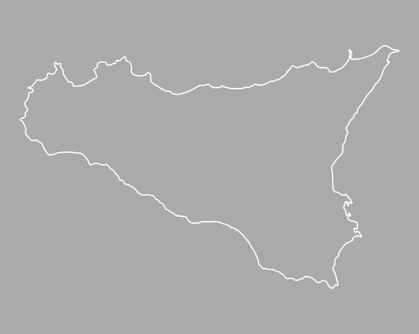 Přesná mapa Sicílie — Stockový vektor