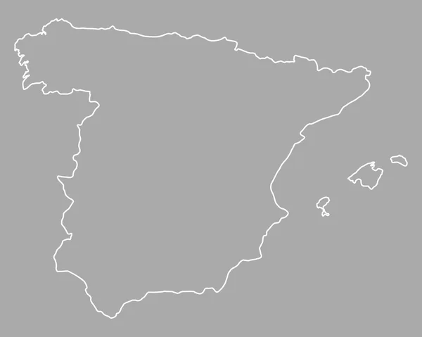 Carte précise de l'Espagne — Image vectorielle