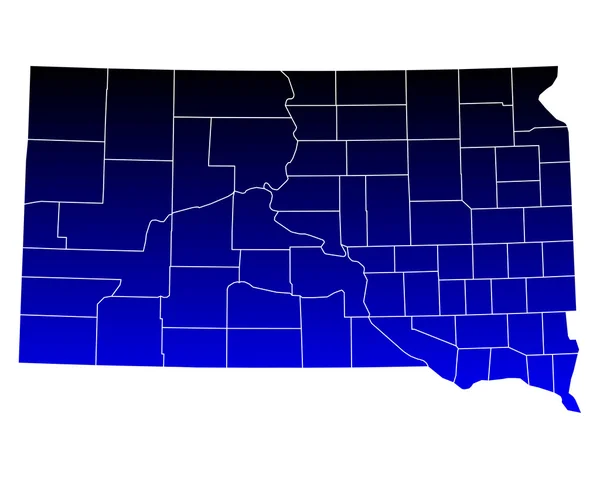 El mapa de Dakota del Sur — Vector de stock