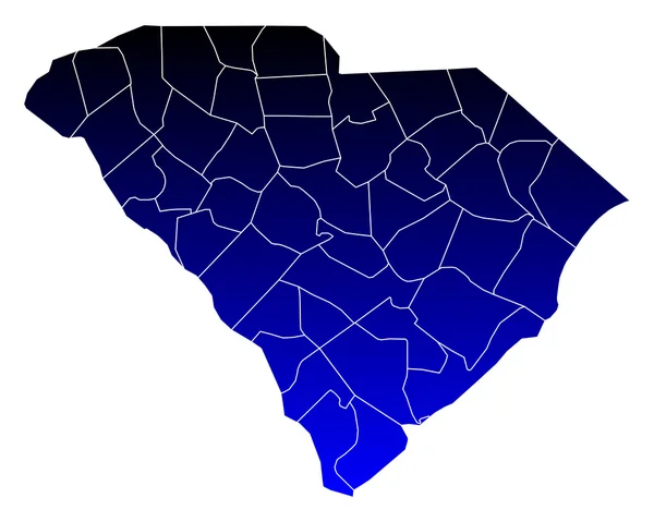 Mapa da Carolina do Sul — Vetor de Stock