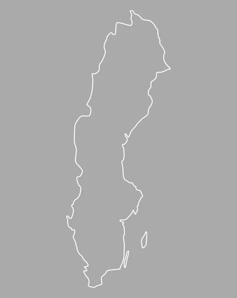 Přesná mapa Švédska — Stockový vektor