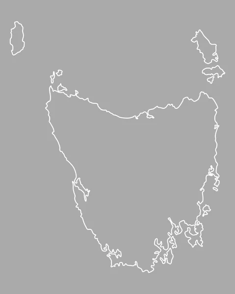 Tasmania doğru harita — Stok Vektör