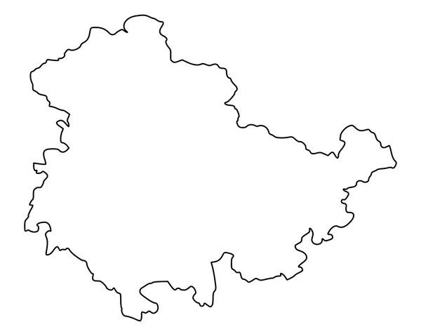 テューリンゲン自由州の正確なマップ — ストックベクタ